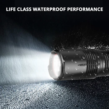 Super Spilgti LED Lukturīti XHP50 LED Alumīnija Sakausējuma Ūdensizturīgs Trīs ātrumu Push Slēdzis ar Taktisko Peles Asti Lukturīti