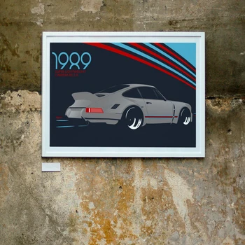 Super Viegls Carrear 3.8 1989 Vintage Sacīkšu Auto Plakātu Druka Uz Kanvas Glezna, Mājas Dekoru, Sienas Attēlu Dzīvojamā Istaba