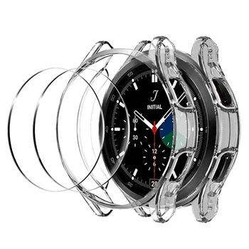 TPU Case for Samsung Galaxy Watch4 Classic 42mm 46mm Ekrāna Aizsargs, Rūdīta Stikla aizsargplēvi Galaxy Watch3 41mm 45mm
