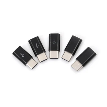 USB 3.1 Tips-C Vīriešu Savienotājs Mikro USB 2.0 5Pin Sieviete Datu Adapteri Converter 5gab
