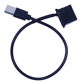 USB uz Molex 4 Pin PC Datoru Dzesēšanas Ventilatoru 1 Pēdas Savienotāja Kabeļa Adaptera Vadu