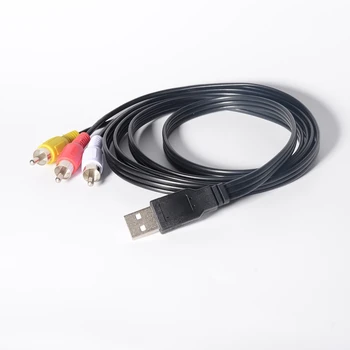 USB vīriešu & sieviešu 3RCA RGB vīriešu AV Audio, Video, Kompozīta Kabelis Vadu Adapteris Savienotājs Sastāvdaļa Svina RCA Cable 1.5 m 5FT