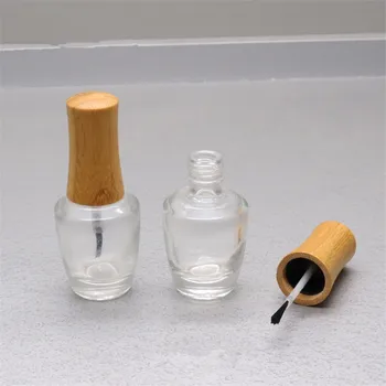 Vairumtirdzniecības 15ml Nagu lakas Pudele līmes Tvertne Tukša stikla pudele ar Bambusa Klp Nagu Gēls Pudeles Iesaiņošanas Materiāli