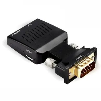 VGA Male-HDMI-saderīgam Sieviešu Converter Atbalsta 1080P Signāla Izeja PC Klēpjdators TV Projektors Ar Audio Joslas Barošanas