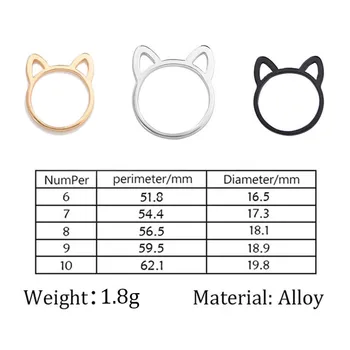 Woozu Kaķa Auss Gredzens Dizains Cute Modes Rotaslietas Kaķis Gredzenu, Lai Sievietes un Meitene Dāvanas Regulējams piekariņi Anel