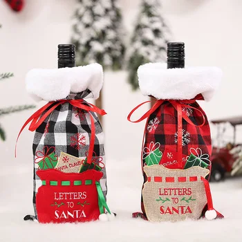 Ziemassvētku Dāvanu Maisiņi Turētājam Ziemassvētku Vīna Pudele nav Putekļu Vāciņa, vai Jaunu 2022. Gads Ziemassvētku Dāvanu, Ziemassvētku Rotājumi Mājas Santa Claus